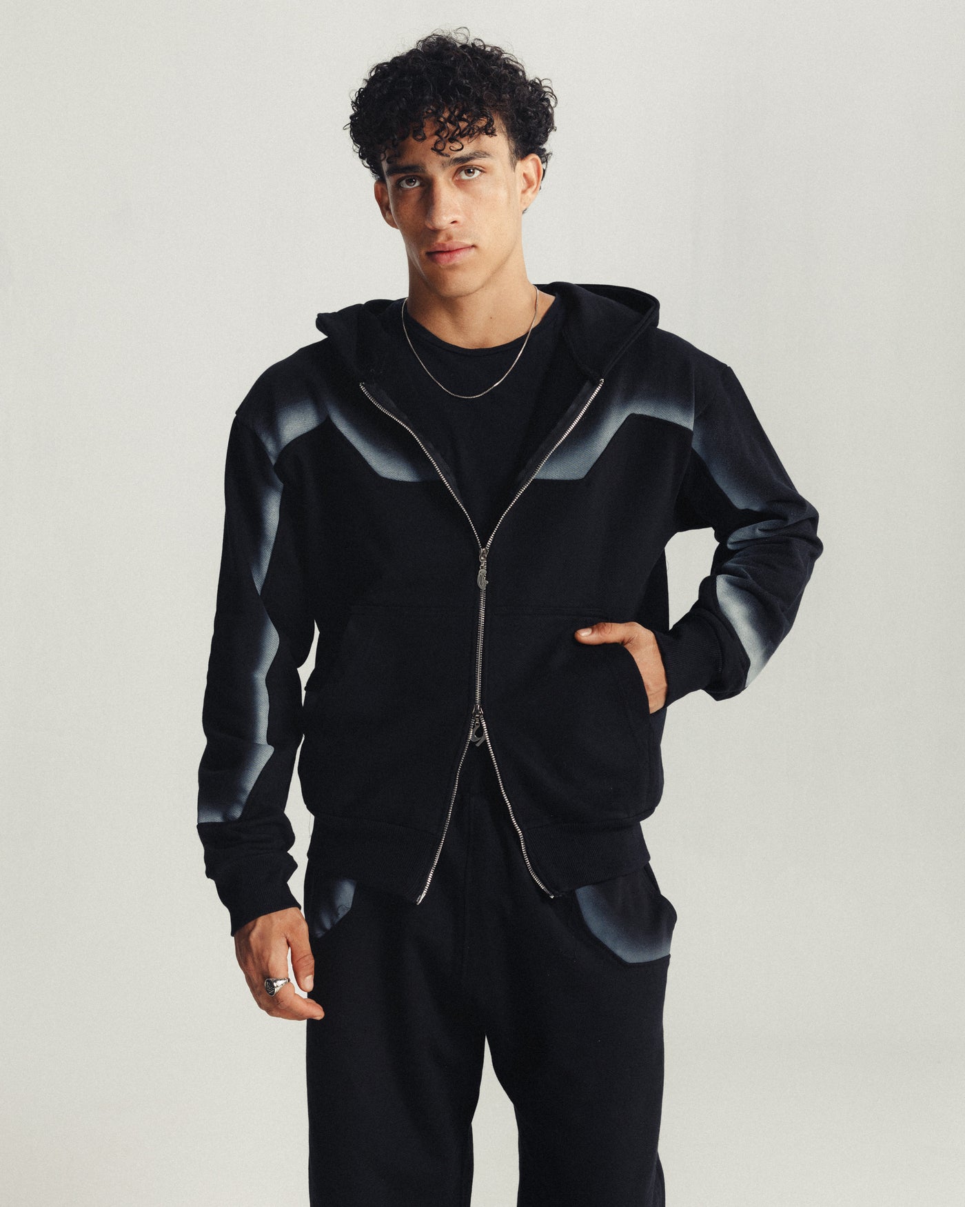 48 Double Zip Jacket — Black