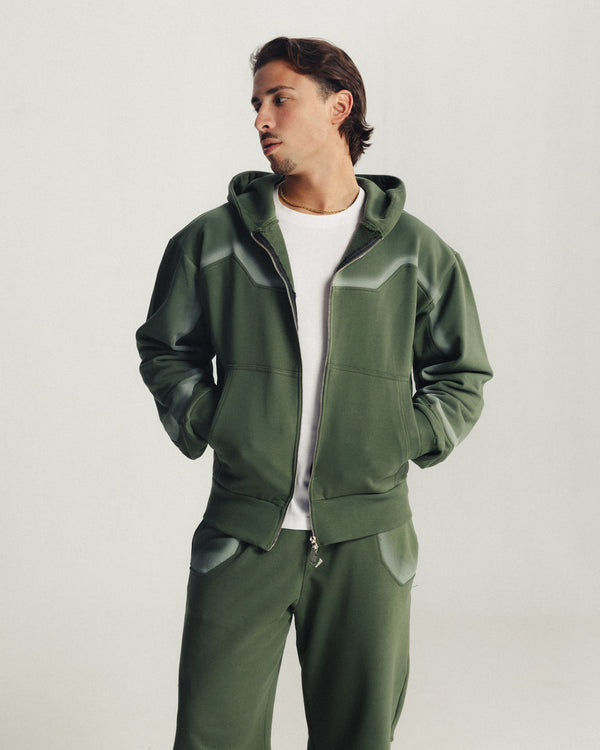 48 Double Zip Jacket — Green