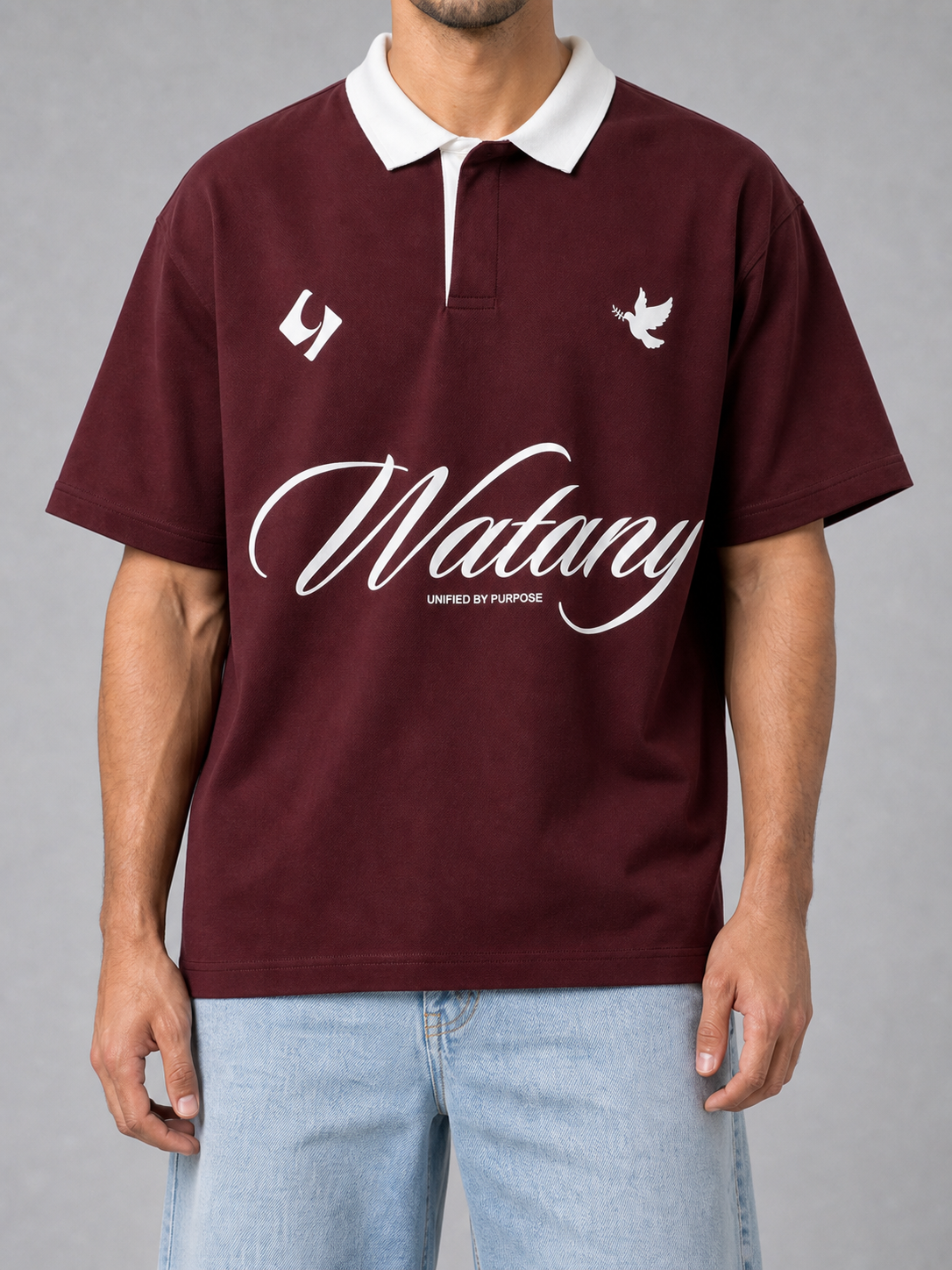 UNIFIED POLO Burgundy detail