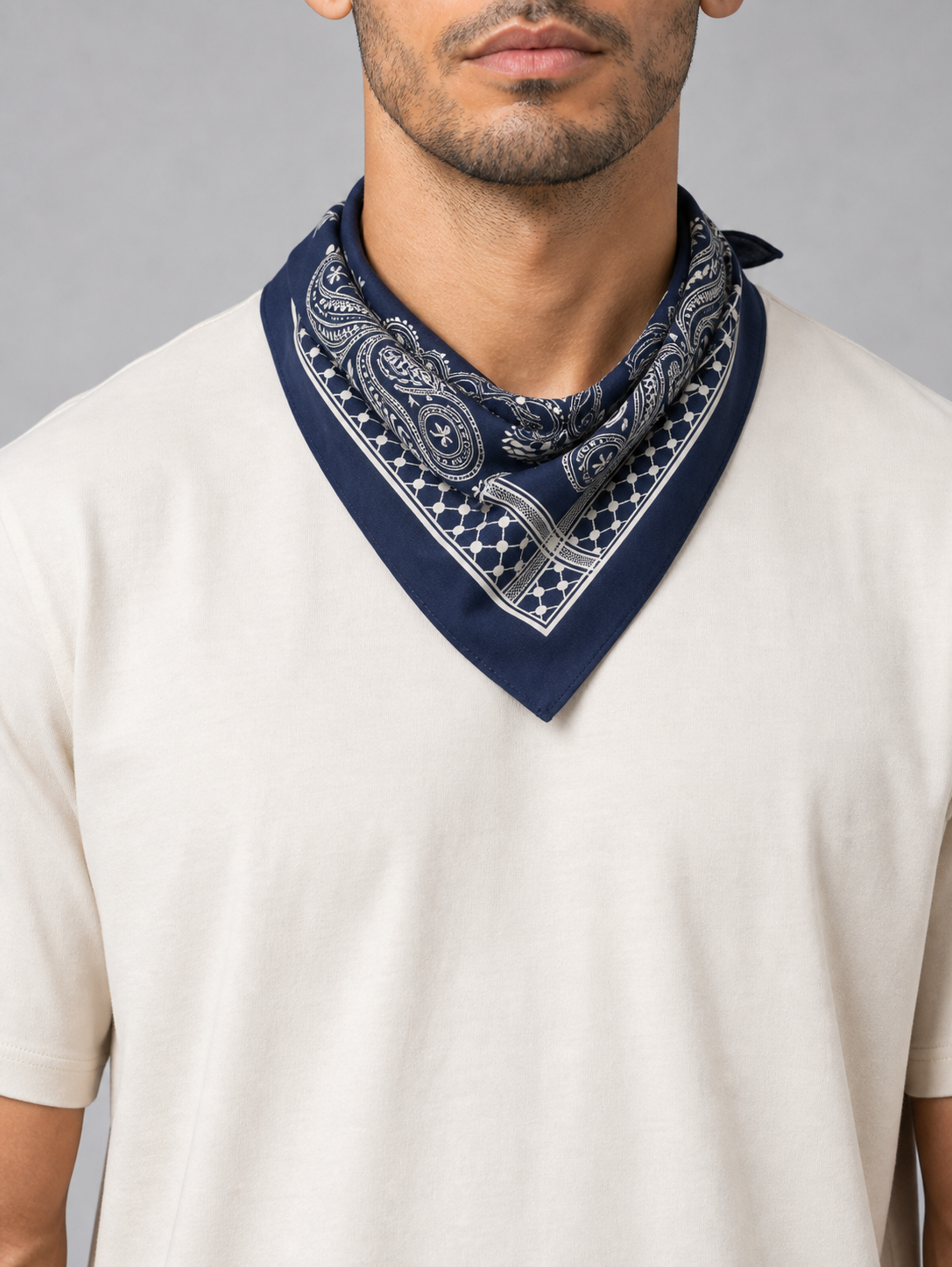 Blue Bandana worn