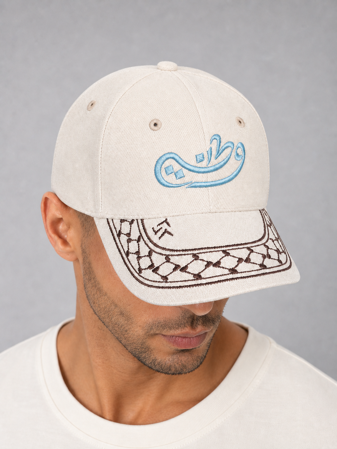Cream Cap Watany worn