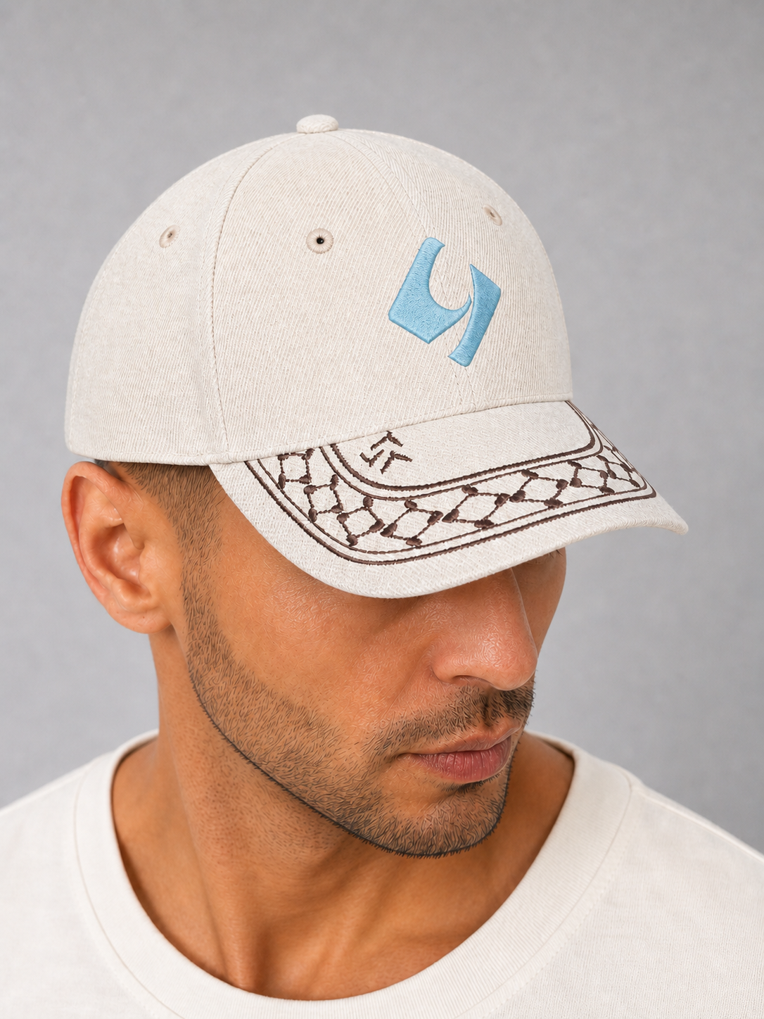 Cream Cap Waw worn