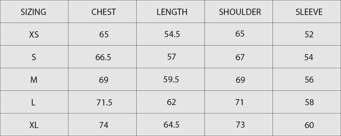 Size chart
