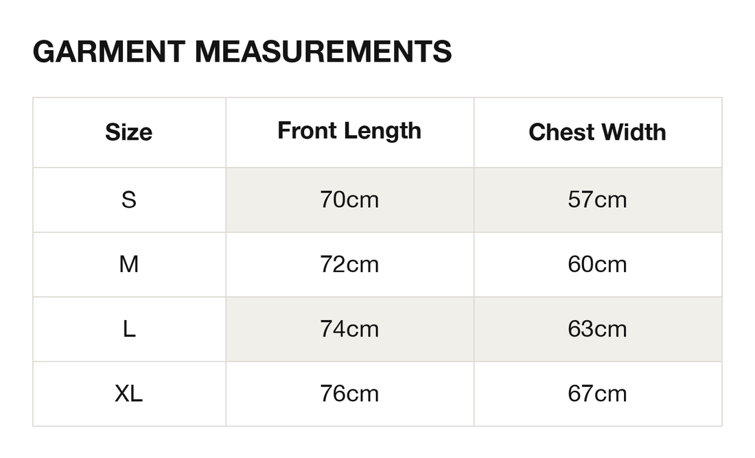 Size chart